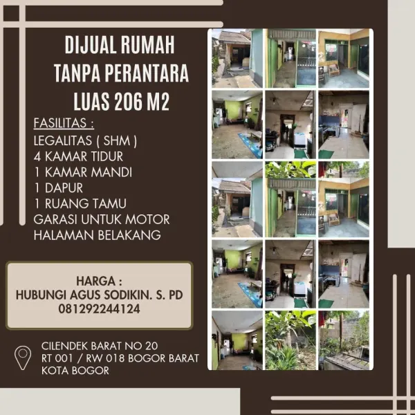 Dijual Rumah Luas 206 m² — Cilendek Barat, Bogor